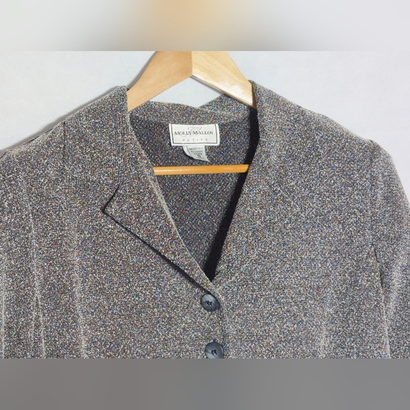 Vintage Molly Malloy Petites Gray Sz 10 Long Over shirt Tunic - Picture 3 of 8